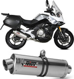 Catalytic Exhaust Tip With Sound Certification Oval Stainless Steel - Mivv Compatible With Cfmoto 650 Mt (2021-2024)