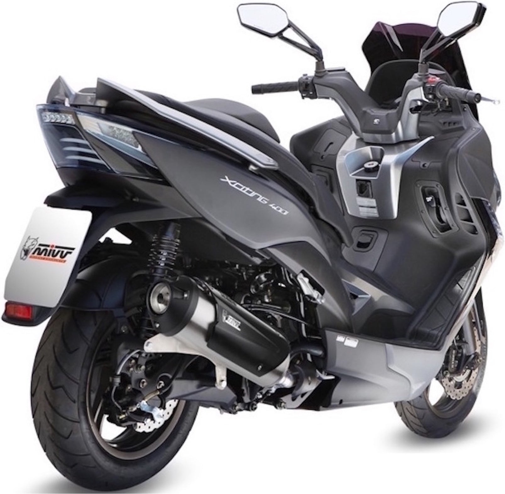 Complete Catalytic Exhaust System With Sound Certification Urban Stainless Steel - Mivv Compatible With Kymco Xciting 400 (2013-2016)