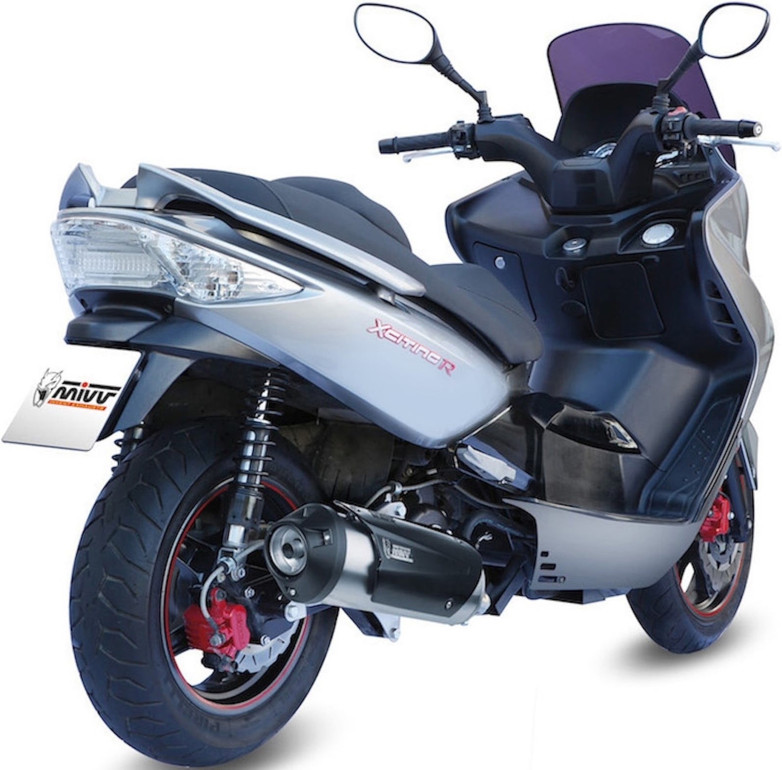 Complete Non-Catalytic Exhaust System With Sound Certification Urban Stainless Steel - Mivv Compatible With Kymco Xciting 250 (2006-2007)
