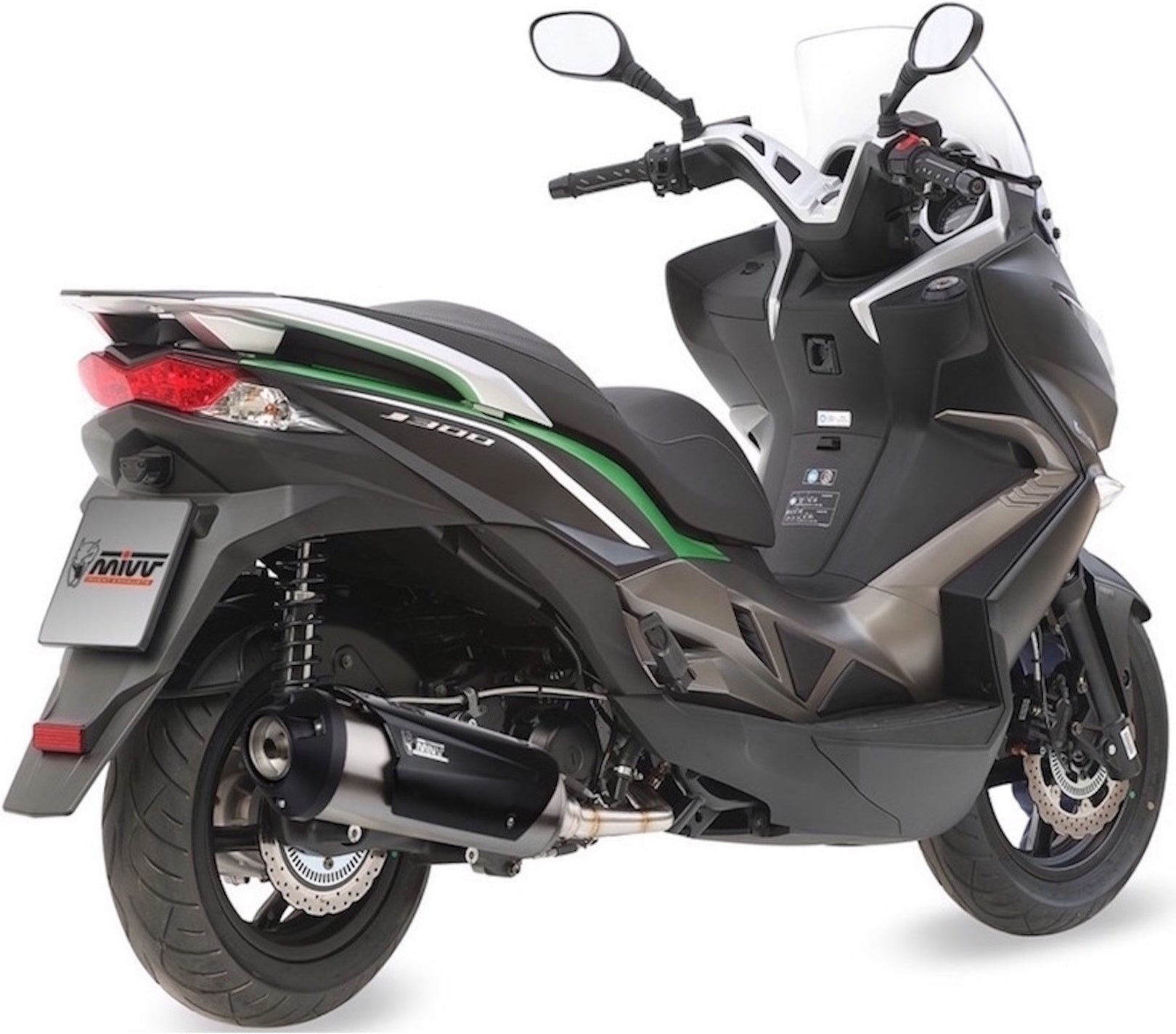 Complete Catalytic Exhaust System With Sound Certification Urban Stainless Steel - Mivv Compatible With Kymco Downtown 300 (2009-2012)