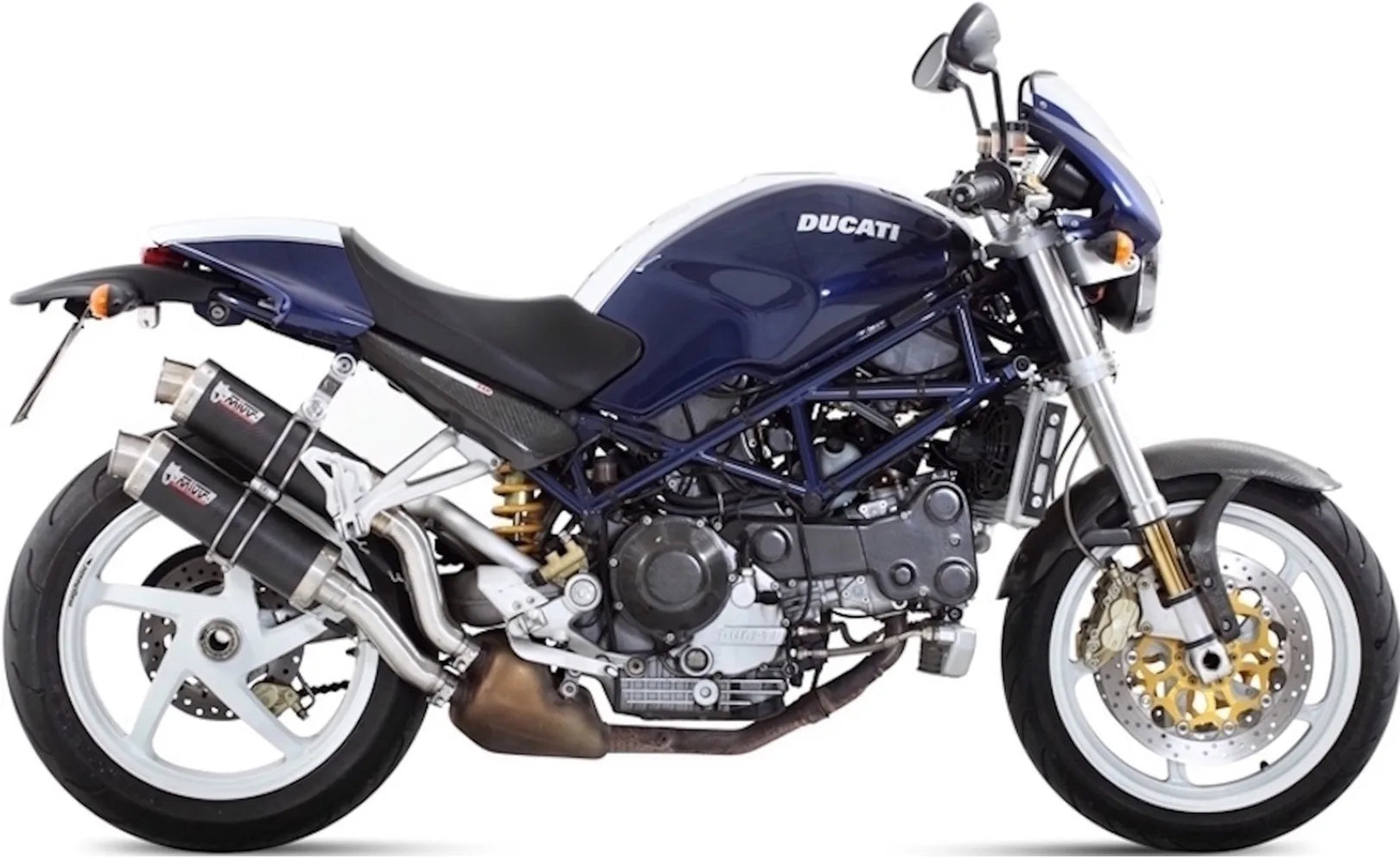 Doppio Terminale Di Scarico Con Omologazione Suono Gp Carbonio - Mivv Compatibile Con Ducati Monster S2R 1000 (2006-2007)