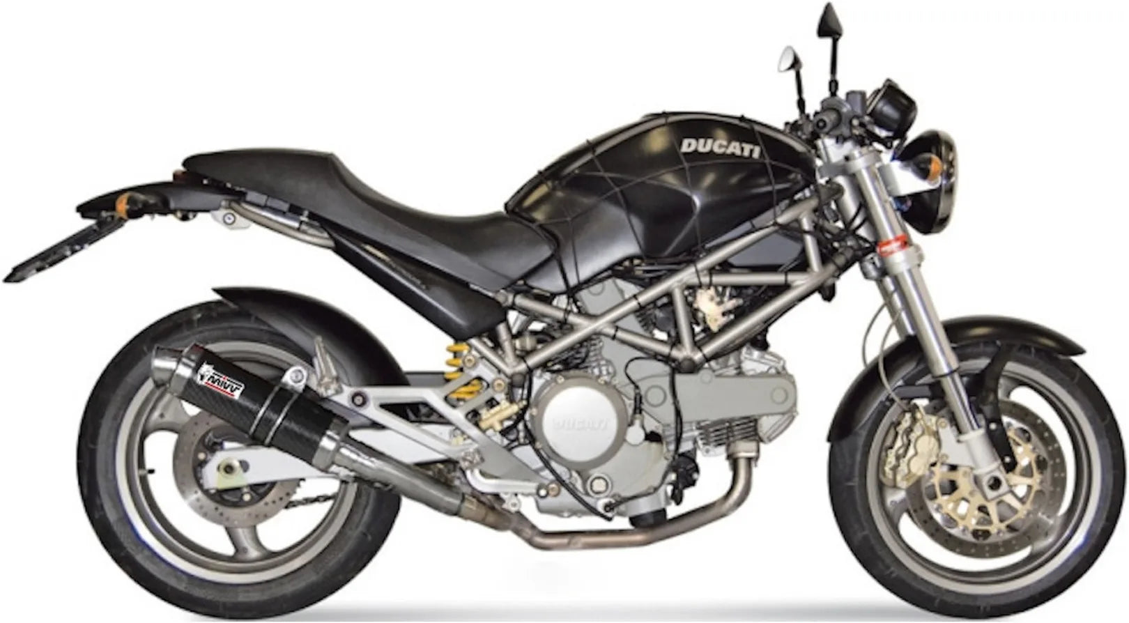 Doppio Terminale Di Scarico Con Omologazione Suono Gp Carbonio - Mivv Compatibile Con Ducati Monster S4 (2001-2003)