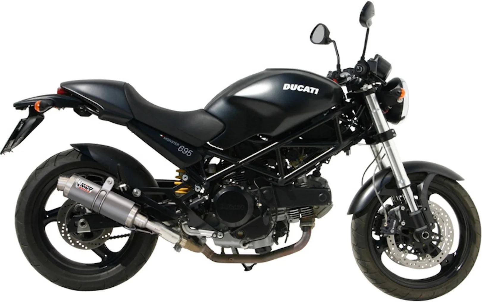 Doppio Terminale Di Scarico Non Catalizzato Con Omologazione Suono Oval Inox - Mivv Compatibile Con Ducati Monster 695 (2006-2008)