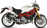 Doppio Terminale Di Scarico Con Omologazione Suono Gp Inox Nero - Mivv Compatibile Con Ducati Monster S4Rs (2006-2008)
