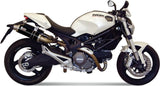 Doppio Terminale Di Scarico Catalizzato E Con Omologazione Suono Gp Inox Nero - Mivv Compatibile Con Ducati Monster 696 (2008-2014)