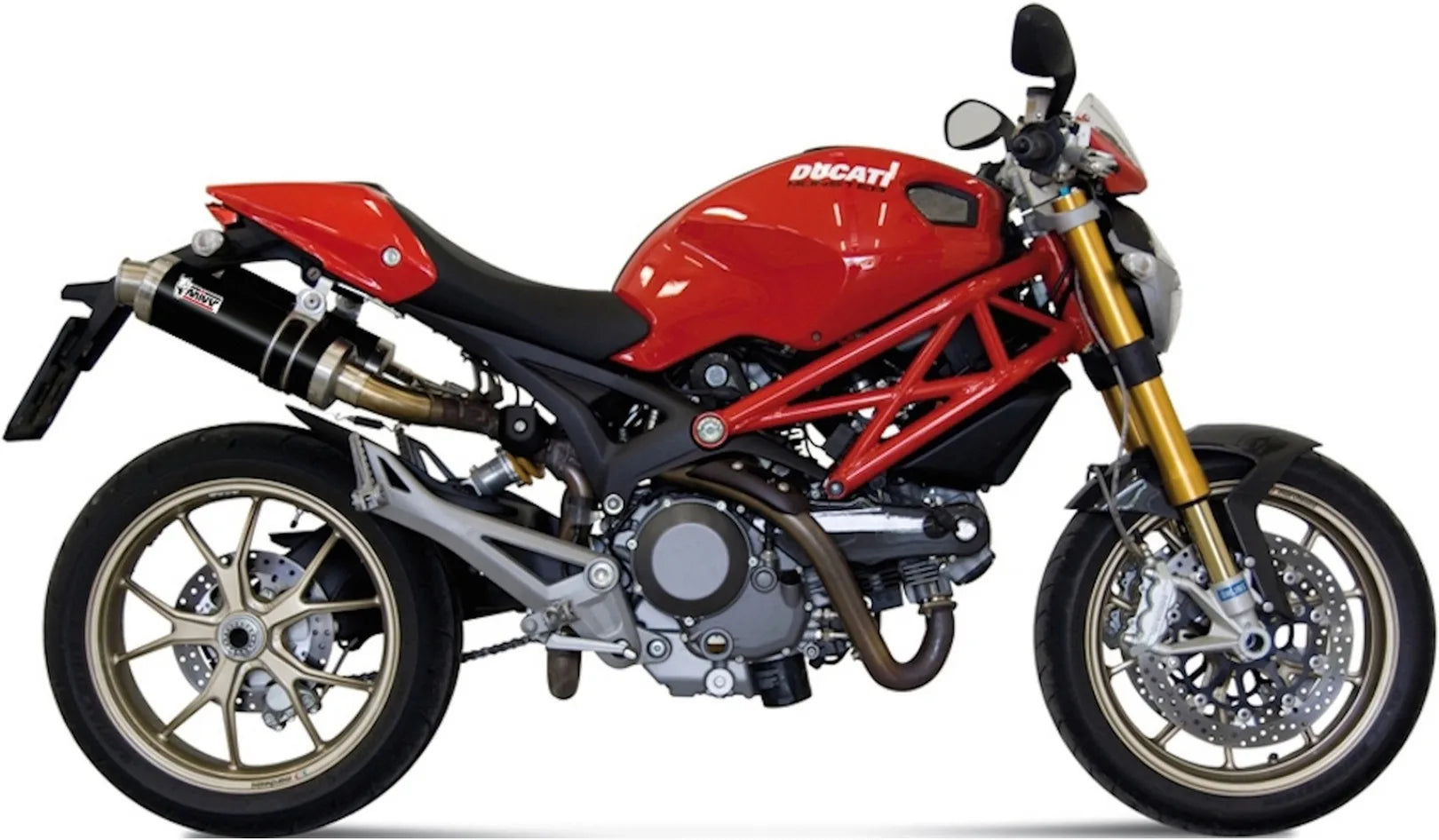Doppio Terminale Di Scarico Catalizzato E Con Omologazione Suono Gp Inox Nero - Mivv Compatibile Con Ducati Monster 1100 (2008-2010)
