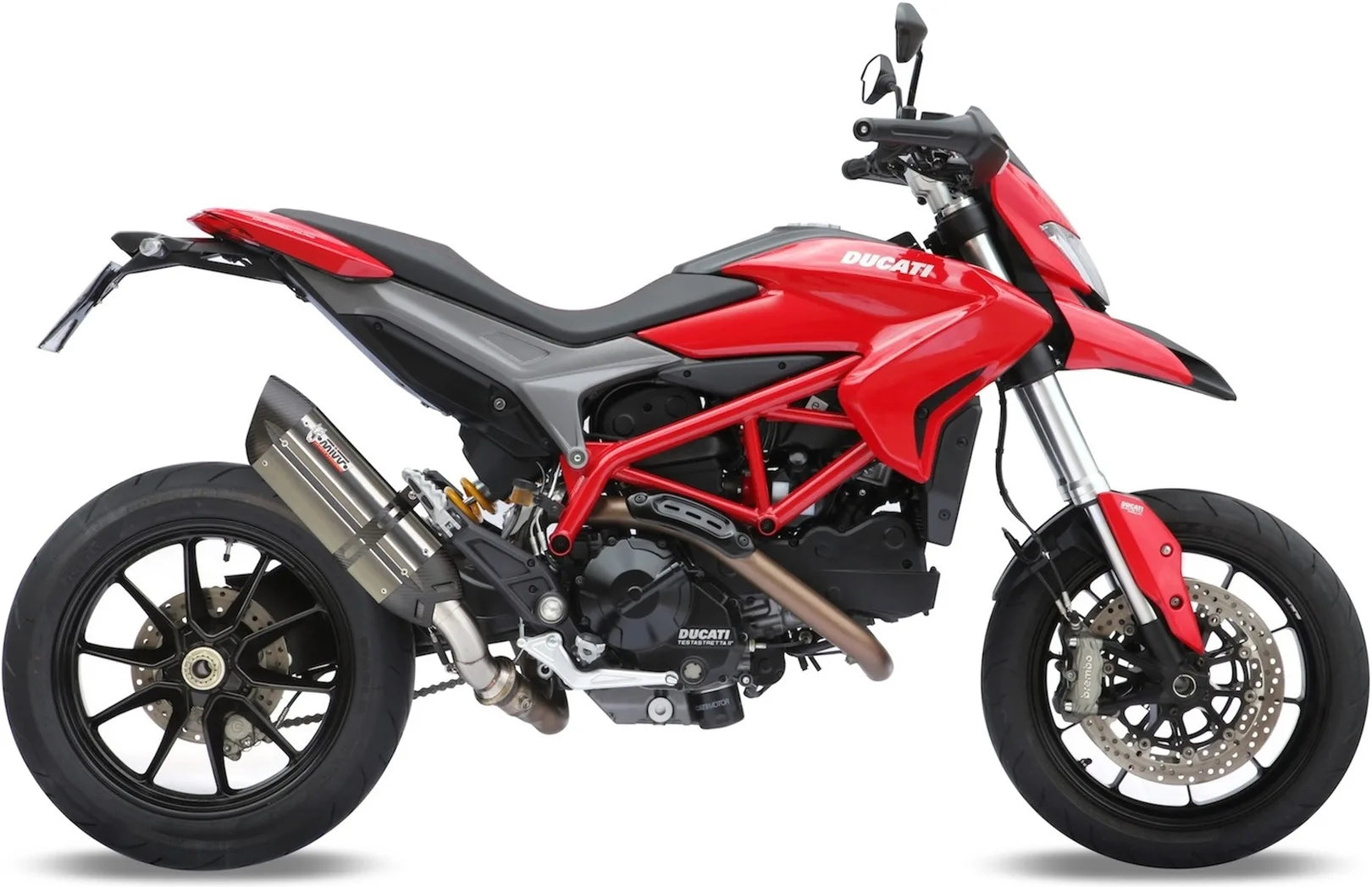 Terminale Di Scarico Catalizzato E Con Omologazione Suono Suono Inox Carbonio - Mivv Compatibile Con Ducati Hypermotard 821 (2013-2015)