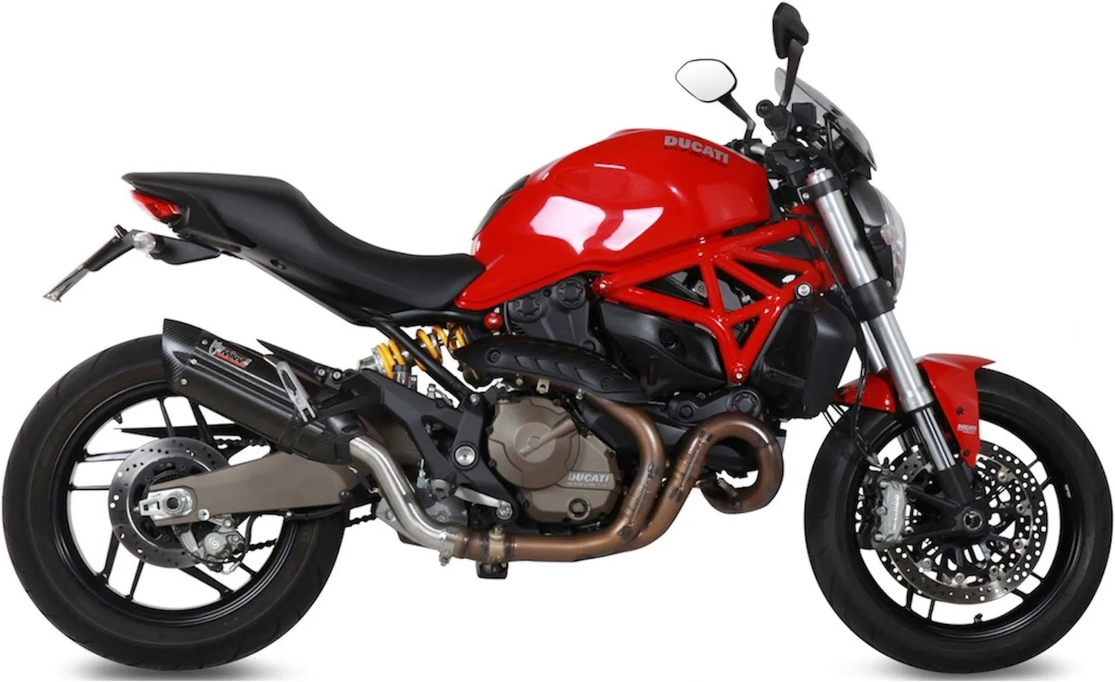 Terminale Di Scarico Catalizzato E Con Omologazione Suono Suono Inox Nero Carbonio - Mivv Compatibile Con Ducati Monster 821 (2014-2017)