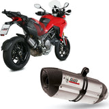 Exhaust Tip With Noise Certification Suono Stainless Steel Carbon - Mivv Compatible With Ducati Multistrada 1200 (2015-2017)