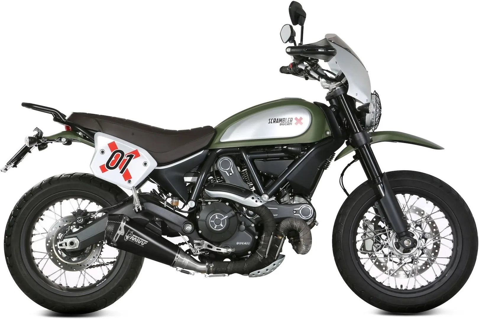 Terminale Di Scarico Catalizzato E Con Omologazione Suono Delta Race Inox Nero Carbonio - Mivv Compatibile Con Ducati Scrambler 800 (2015-2020)