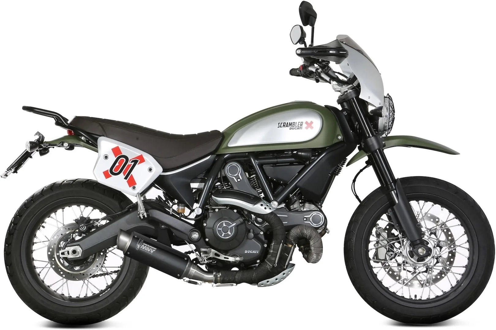 Terminale Di Scarico Catalizzato E Con Omologazione Suono Gppro Inox Nero - Mivv Compatibile Con Ducati Scrambler 800 (2015-2020)