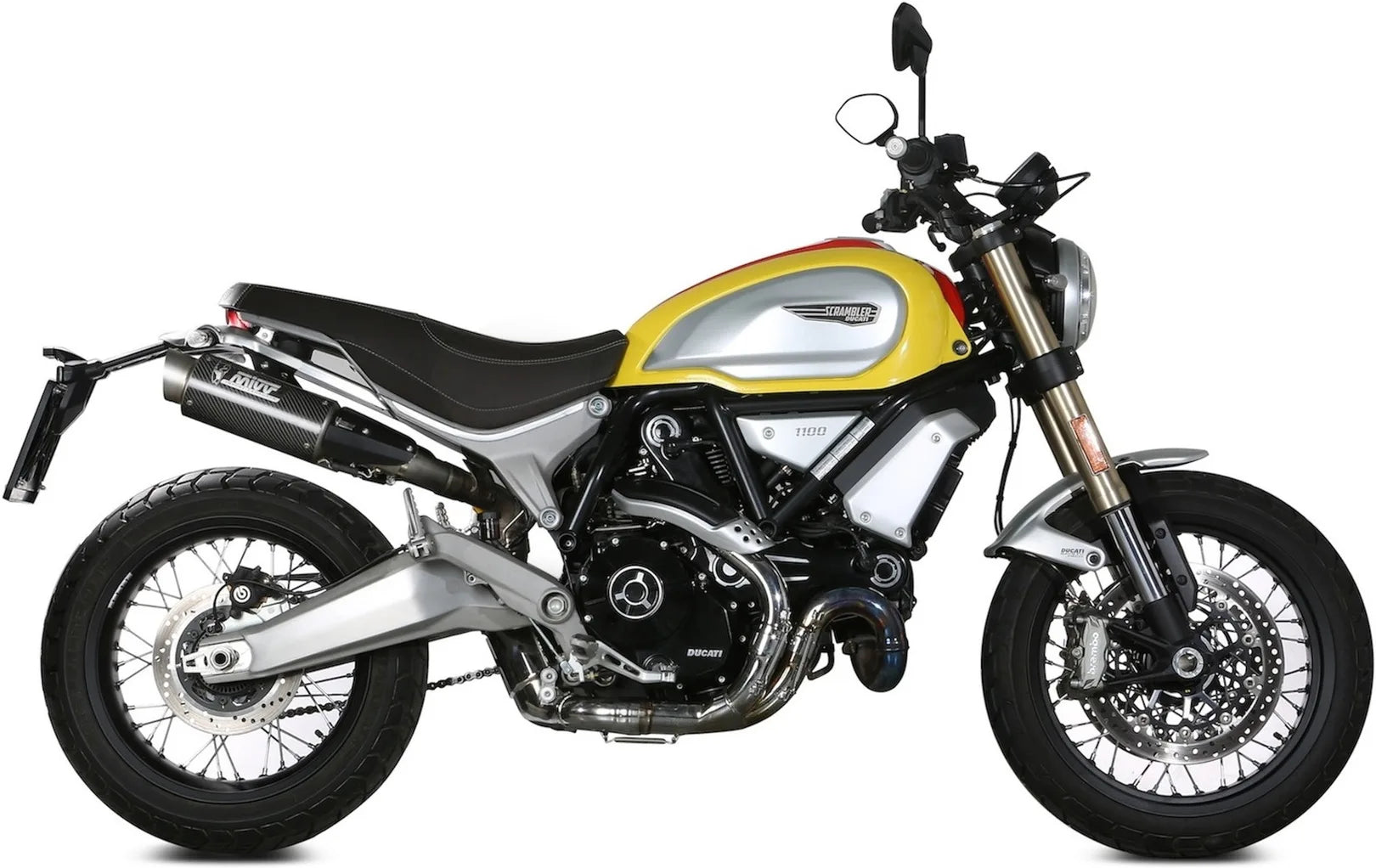 Doppio Terminale Di Scarico Con Omologazione Suono Gppro Carbonio - Mivv Compatibile Con Ducati Scrambler 1100 (2018-2020)