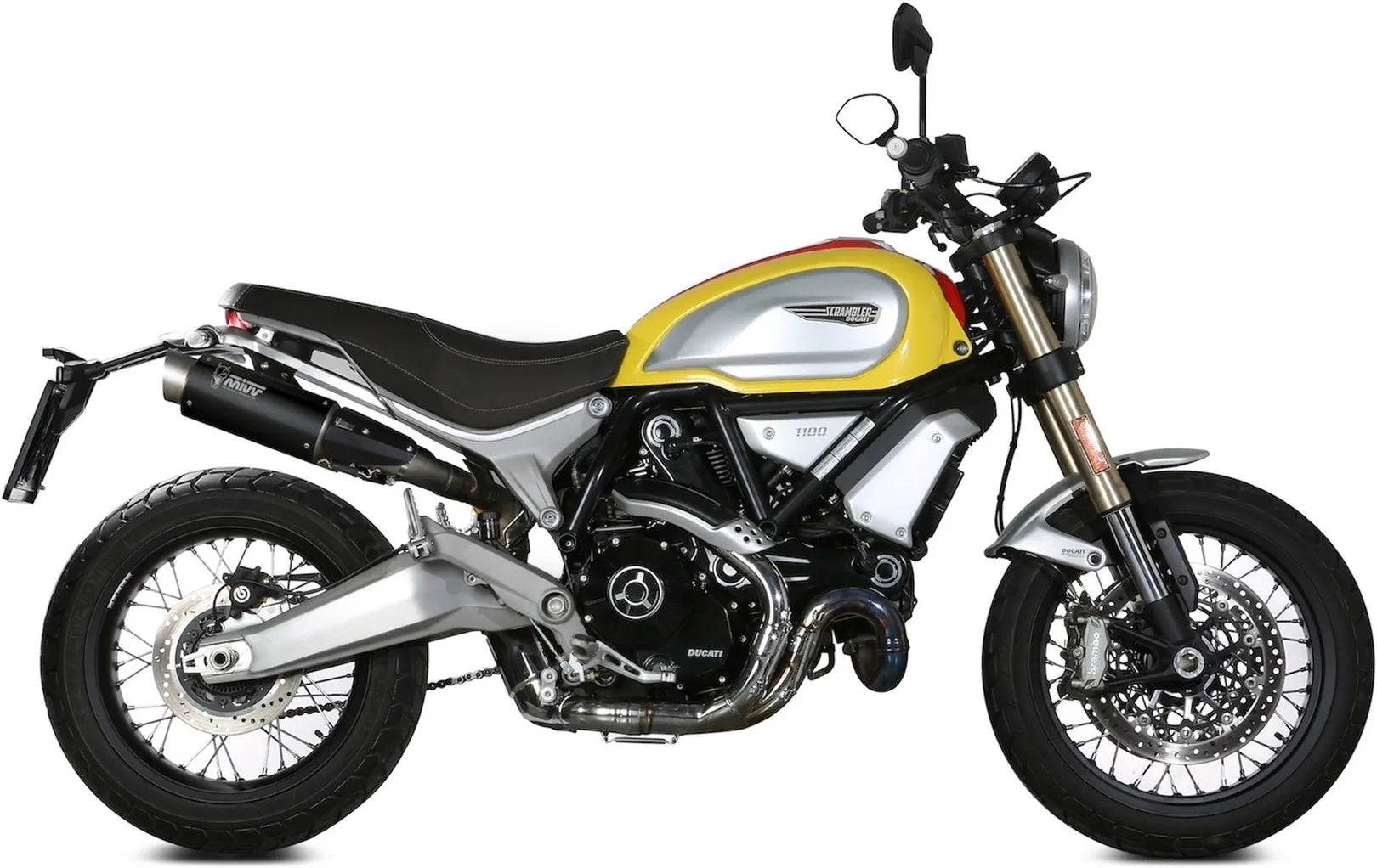 Doppio Terminale Di Scarico Con Omologazione Suono Gppro Inox Nero - Mivv Compatibile Con Ducati Scrambler 1100 (2018-2020)