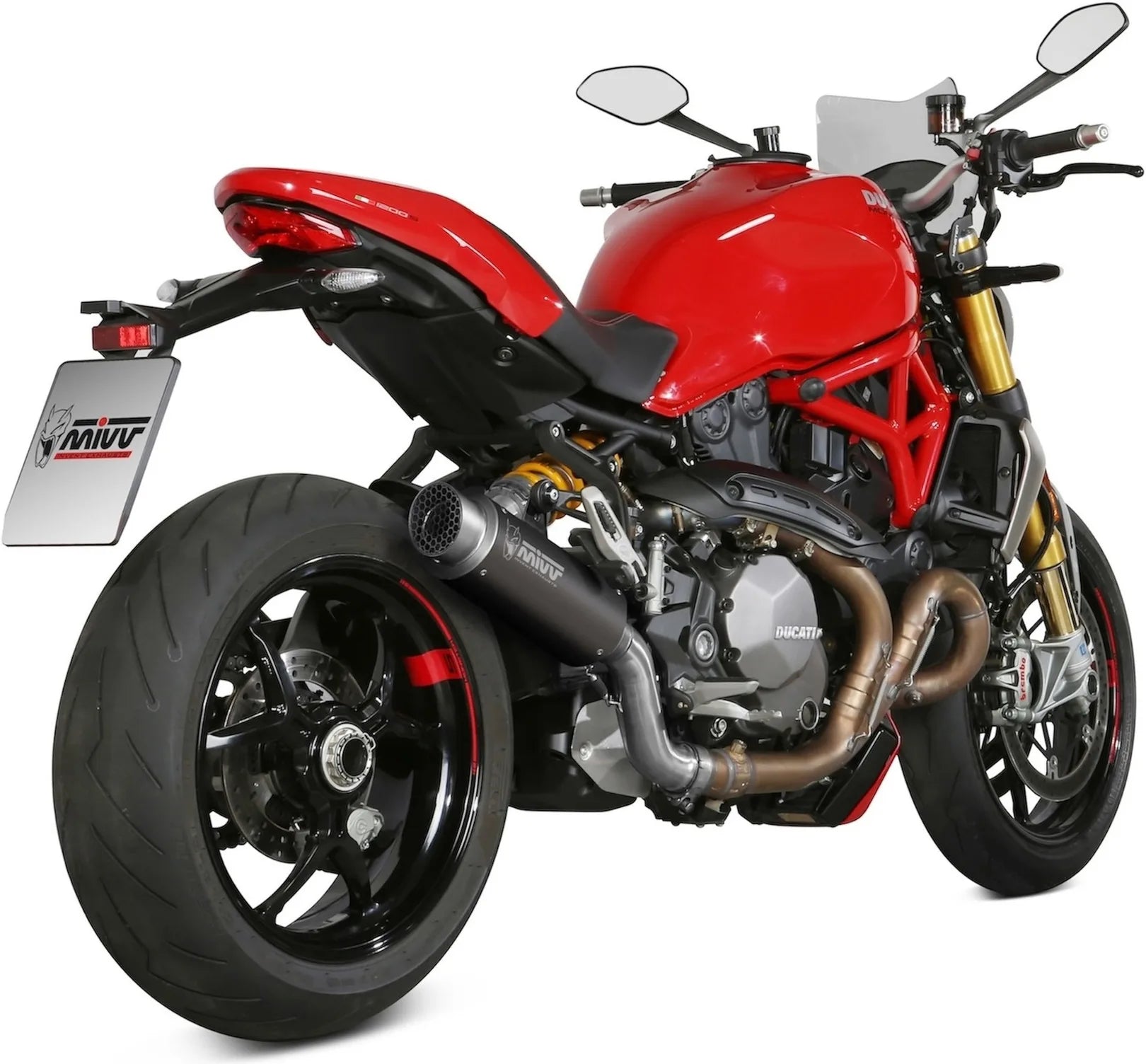 Terminale Di Scarico Catalizzato E Con Omologazione Suono Gppro Inox Nero - Mivv Compatibile Con Ducati Monster 1200 (2017-2021)