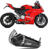 Terminale Di Scarico Non Catalizzato E Con Omologazione Suono Delta Race Inox Nero Carbonio - Mivv Compatibile Con Ducati Panigale V2 (2020-2024)