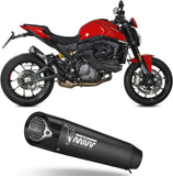 Terminale Di Scarico Con Omologazione Suono X-M5 Inox Nero Carbonio - Mivv Compatibile Con Ducati Monster + (2021-2024)