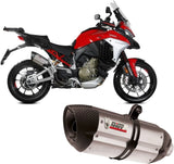 Terminale Di Scarico Con Omologazione Suono Suono Inox Carbonio - Mivv Compatibile Con Ducati Multistrada V4 1100 - S (2021-2024)
