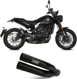 Terminale Di Scarico Con Omologazione Suono Double Gun Inox Nero - Mivv Compatibile Con Benelli Leoncino (2017-2024)