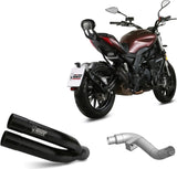 Terminale Di Scarico Non Catalizzato E Con Omologazione Suono Double Gun Inox Nero - Mivv Compatibile Con Benelli 502 C (2019-2024)