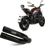 Terminale Di Scarico Con Omologazione Suono Double Gun Inox Nero - Mivv Compatibile Con Benelli 502 C (2019-2024)