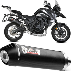Terminale Di Scarico Con Omologazione Suono Oval Carbonio Carbonio - Mivv Compatibile Con Benelli Trk 702 - X (2023-2024)