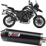 Terminale Di Scarico Con Omologazione Suono Oval Inox Nero Carbonio - Mivv Compatibile Con Benelli Trk 702 - X (2023-2024)