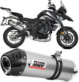 Terminale Di Scarico Con Omologazione Suono Oval Inox Carbonio - Mivv Compatibile Con Benelli Trk 702 - X (2023-2024)