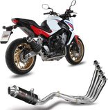 Impianto Di Scarico Completo Catalizzato E Con Omologazione Suono Gp Carbonio - Mivv Compatibile Con Honda Cb 650 F (2014-2018)