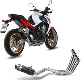 Impianto Di Scarico Completo Non Catalizzato E Con Omologazione Suono Gp Inox Nero - Mivv Compatibile Con Honda Cb 650 F (2014-2018)