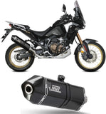 Terminale Di Scarico Con Omologazione Suono Speed Edge Inox Nero Carbonio - Mivv Compatibile Con Honda Crf 1100 L Africa Twin (2020-2023)