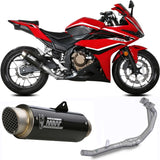 Impianto Di Scarico Completo Non Catalizzato E Con Omologazione Suono Gppro Carbonio - Mivv Compatibile Con Honda Cbr 500 R (2019-2020)