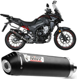 Terminale Di Scarico Con Omologazione Suono Oval Carbonio Carbonio - Mivv Compatibile Con Honda Cb 500 X (2021-2024)
