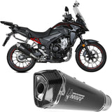 Exhaust Tip With Noise Certification Delta Race Steel Black Carbon - Mivv Compatible With Honda Cb 500 X (2021-2024)