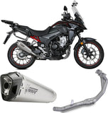 Impianto Di Scarico Completo Non Catalizzato E Con Omologazione Suono Delta Race Inox Carbonio - Mivv Compatibile Con Honda Cb 500 X (2021-2024)