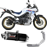Impianto Di Scarico Completo Non Catalizzato E Con Omologazione Suono Oval Inox Nero - Mivv Compatibile Con Honda Xl 750 Transalp (2023-2024)