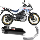 Impianto Di Scarico Completo Non Catalizzato E Con Omologazione Suono Oval Inox Nero Carbonio - Mivv Compatibile Con Honda Xl 750 Transalp (2023-2024)