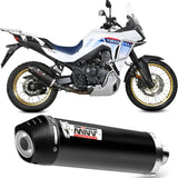 Terminale Di Scarico Con Omologazione Suono Oval Inox Nero Carbonio - Mivv Compatibile Con Honda Xl 750 Transalp (2023-2024)
