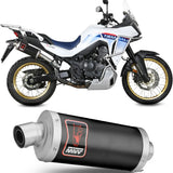 Terminale Di Scarico Con Omologazione Suono Dakar Inox Nero - Mivv Compatibile Con Honda Xl 750 Transalp (2023-2024)