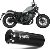 Terminale Di Scarico Con Omologazione Suono Hr-1 Inox Nero - Mivv Compatibile Con Honda Cmx 500 Rebel (2022-2024)