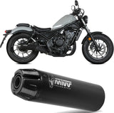 Terminale Di Scarico Con Omologazione Suono Hr-1 Inox Nero Carbonio - Mivv Compatibile Con Honda Cmx 500 Rebel (2022-2024)