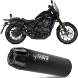 Terminale Di Scarico Con Omologazione Suono Hr-1 Inox Nero Carbonio - Mivv Compatibile Con Honda Cmx 1100 Rebel (2022-2024)