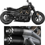 Doppio Terminale Di Scarico Catalizzato E Con Omologazione Suono Hr-1 Inox Nero - Mivv Compatibile Con Harley-Davidson Sportster S (2021-2024)