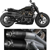 Doppio Terminale Di Scarico Catalizzato E Con Omologazione Suono Hr-1 Inox Nero Carbonio - Mivv Compatibile Con Harley-Davidson Sportster S (2021-2024)