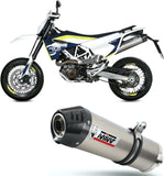 Terminale Di Scarico Non Catalizzato E Con Omologazione Suono Oval Titanio Carbonio - Mivv Compatibile Con Husqvarna 701 Enduro (2017-2020)
