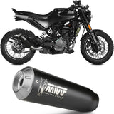 Terminale Di Scarico Con Omologazione Suono X-M1 Inox Nero - Mivv Compatibile Con Husqvarna Svartpilen 125 (2021-2023)