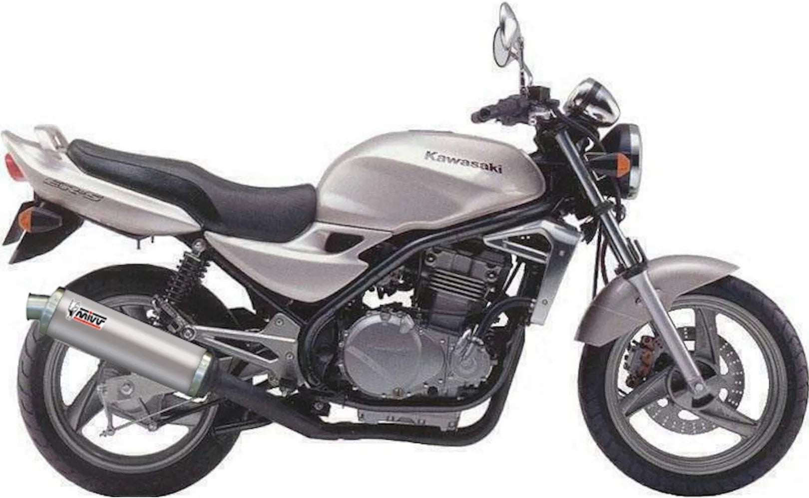 Terminale Di Scarico Con Omologazione Suono Oval Inox - Mivv Compatibile Con Kawasaki Er-5 500 (1997-2006)