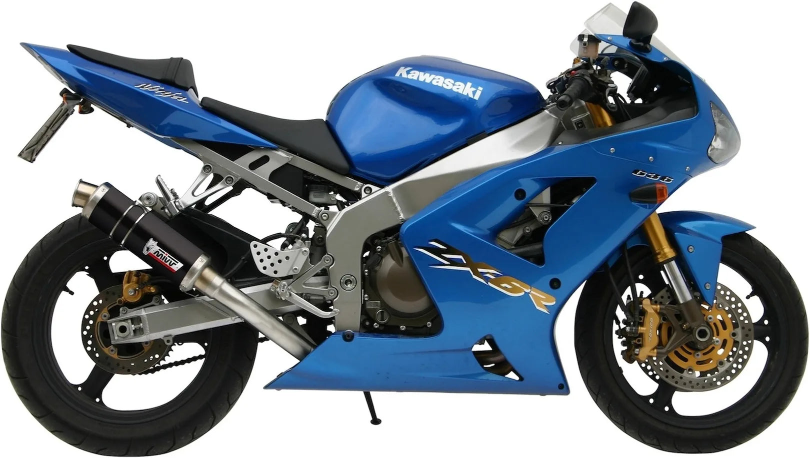 Terminale Di Scarico Con Omologazione Suono Gp Inox Nero - Mivv Compatibile Con Kawasaki Zx 6Rr 636 (2003-2004)