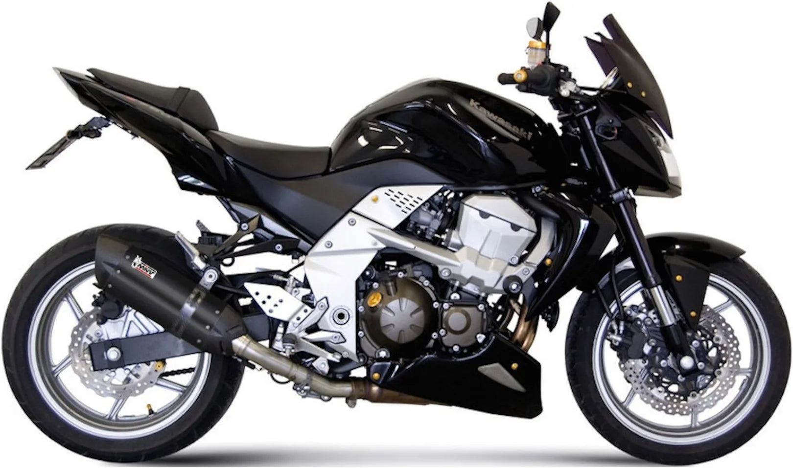 Terminale Di Scarico Catalizzato E Con Omologazione Suono Suono Inox Nero Carbonio - Mivv Compatibile Con Kawasaki Z 750 (2007-2014)