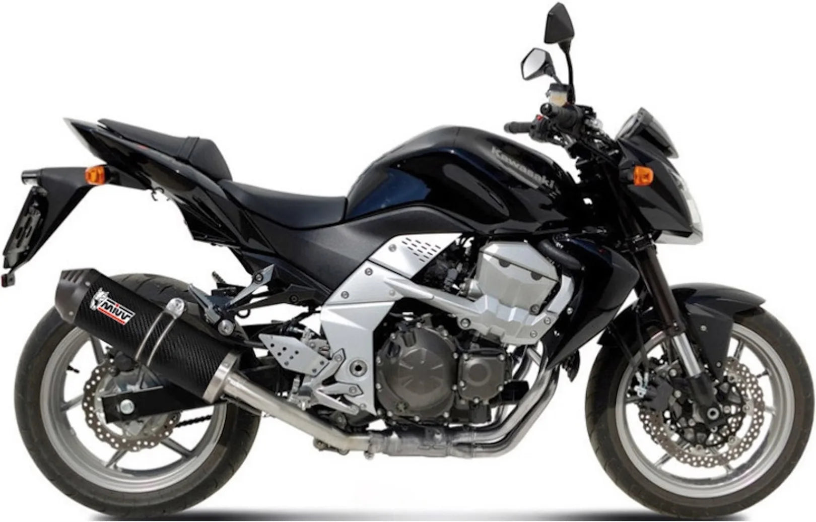 Terminale Di Scarico Catalizzato E Con Omologazione Suono Oval Carbonio Carbonio - Mivv Compatibile Con Kawasaki Z 750 (2007-2014)
