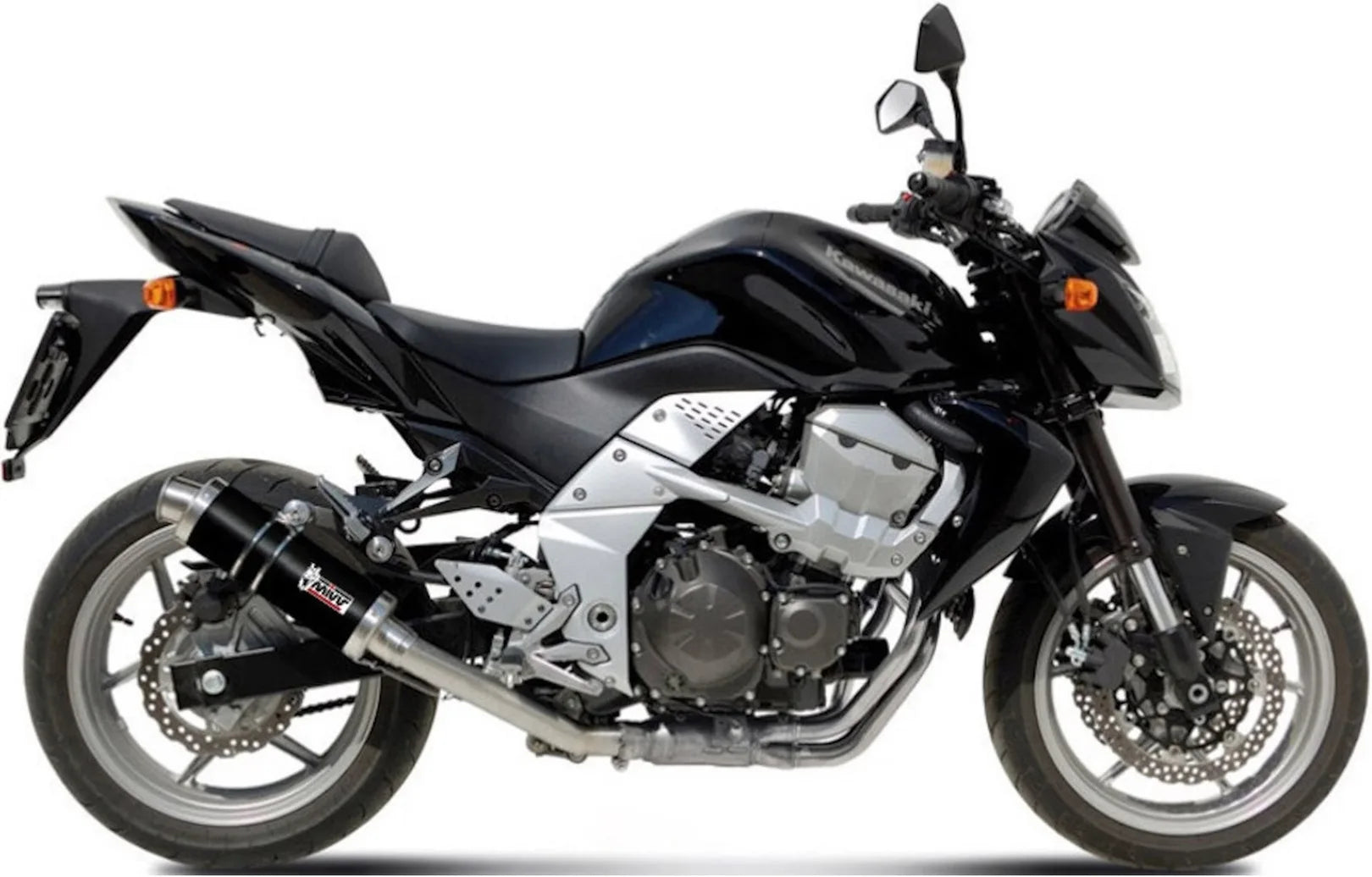 Terminale Di Scarico Catalizzato E Con Omologazione Suono Gp Inox Nero - Mivv Compatibile Con Kawasaki Z 750 (2007-2014)